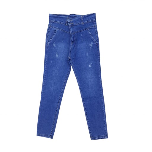 شلوار جین زنانه جذب گن دار رنگ آبی  سایز 40 و 42