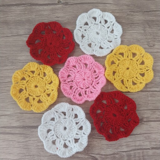 موتیف 8 پر طرح گل قابد بافت در رنگ های مختلف کاربرد برای تزیین کارهای دستی مثل کیف رومیزی رو تختی و غیره