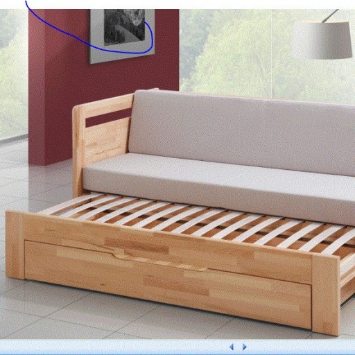مبل تخت خواب شو تمام چوبی.