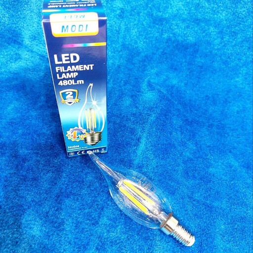 لامپ اشکی ال ای دی فیلامنتی ادیسونی LED مودی با گارانتی چراغ لوستری e14  بسته 5 عددی 4 وات