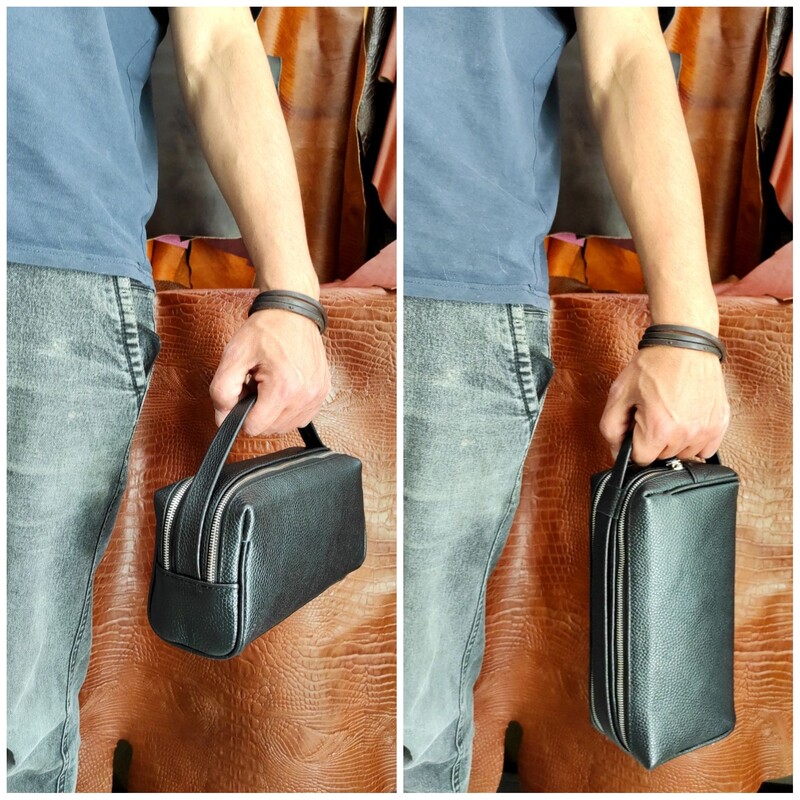 کیف دستی اسپرت مردانه چرم طبیعی دوزیپه 