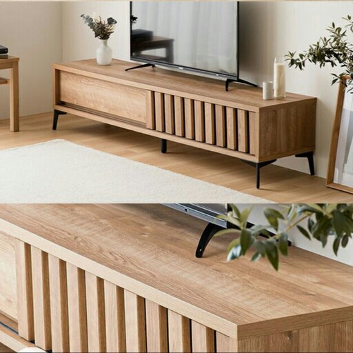 میز تلویزیون چوبی ساخته شده از چوب طبیعی 