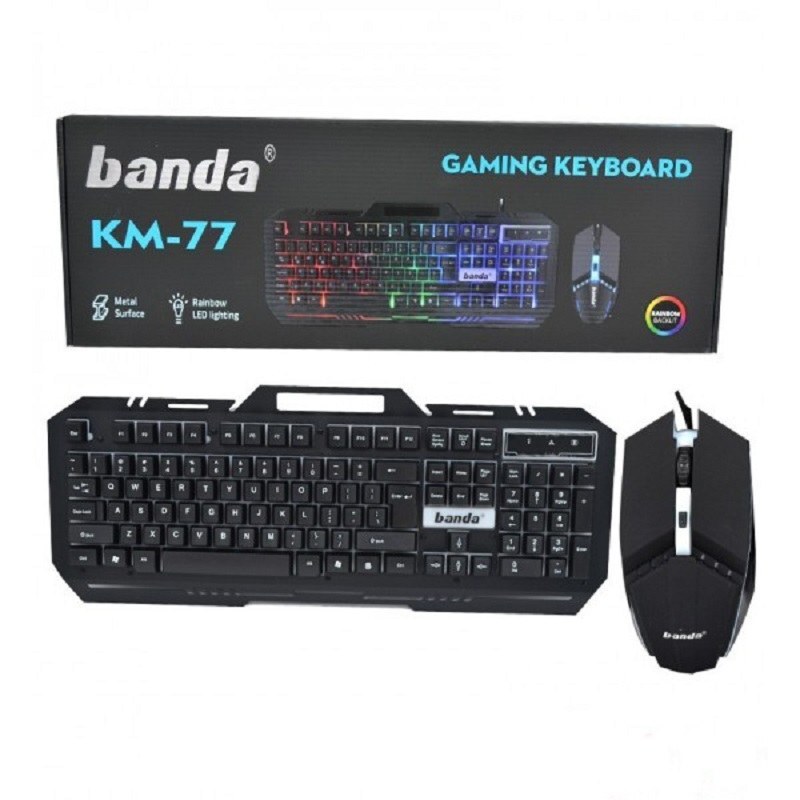 صفحه کلید و موس گیمینگ RGB banda k77