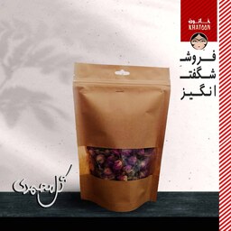 غنچه گل محمدی خشک مرغوب و تمیز محصول کاشان(با بسته بندی 90 گرم)