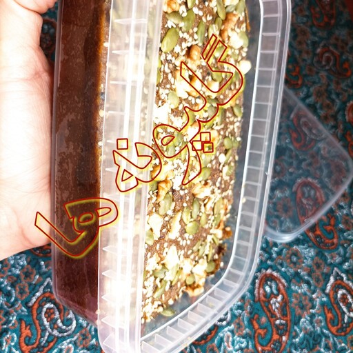 حلوای جوانه گندم و خرما با روغن حیوانی ( طعمی شبیه سمنو  و  کماچ سهن)  حلوا خانگی رژیمی بدون شکر  