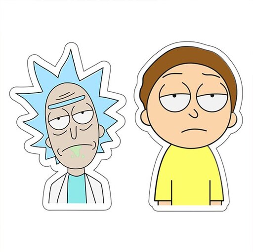 استکیر(برچسب) لپتاپ-طرح rick  morty-کد1-مجموعه دو عددی-سفارشی