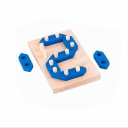 اسباب بازی چوبی دارمازو مدل بازی آموزش اعداد  چوبی  مناسب یادگیری اعداد تک رقمی و دو رقمی 