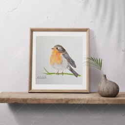 تابلو نقاشی پرنده زیبا 🎨
