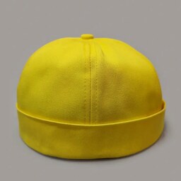 کلاه لئونی کتان رنگ زرد مدل Notice Me کد 4676