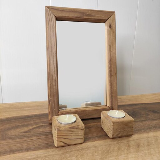 آینه شمعدان چوبی 