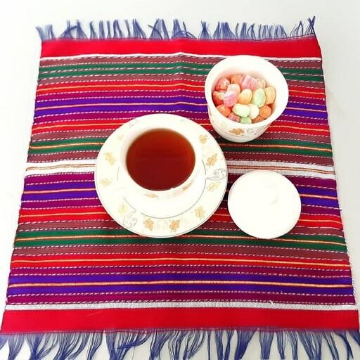 دستمال پارچه ای دستباف تولید از نخ و کاموا با رنگ بندی متنوع