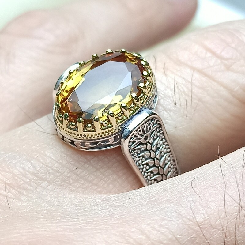 انگشتر نقره الکساندریت الماس تراش 4