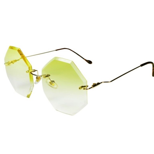 عینک آفتابی زنانه مدل شش ضلعی رنگ بندی سبز و طوسی