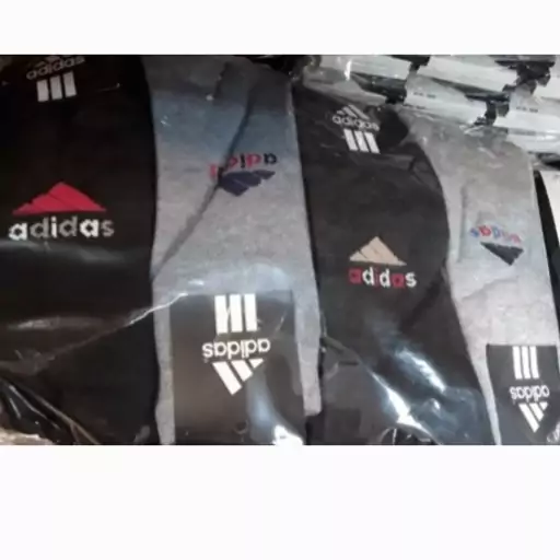 جوراب حوله ای ساق بلند مردانه و پسرانه مدل adidas مناسب تا سایز 44 کیفیت عالی