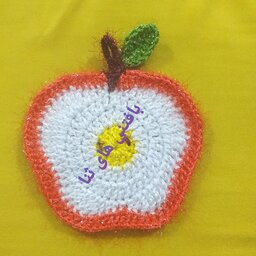 اسکاچ طرح سیب  و گل باکاموا سوزنی یه رو  در رنگبندی دلخواه درغرفه بافتنی های ثنا