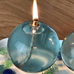 شمع گوی شیشه ای دراپ 8 سانتیمتر یک عددی با سوخت مایع