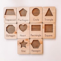 ست آموزشی 10 عددی اشکال هندسی چوبی 