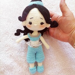 عروسک دستبافت طرح دختر جاسمین  ناز و دوست داشتنی ارسال رایگان 