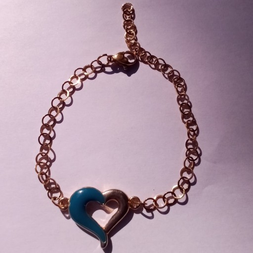دستبند زنانه و دخترانه طرح قلب طلایی استیل ضدحساسیت نیل
