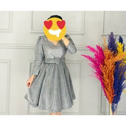 لباس مجلسی عروسکی روشنک کد2کمربنددار سایزبندی 36تا50