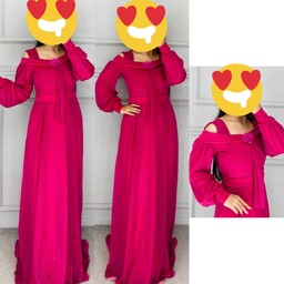 لباس مجلسی سوریا کد 1 ماکسی باجنس حریرشاین سایزبندی36تا50