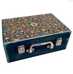 جعبه هدیه مدل چمدان چوبی طرح کاشی سنتی E1