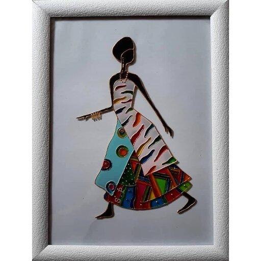 تابلوی نقاشی ویترای طرح دختر آفریقایی