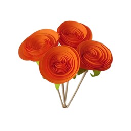 رز ژولیت 4 شاخه - گل مصنوعی دست ساز رنگ نارنجی کد MK81