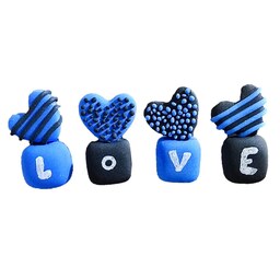 مگنت یخچال قلب و مکعب ( love ) کد MK118 مجموعه 4 عددی - رنگ آبی و مشکی