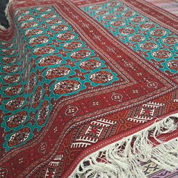 فروش فرش دستباف 6 متری اعلا ترکمن بسیار زیبا و با کیفیت از برند آی سن با ارسال رایگان، جفت موجود