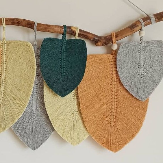 دیوارکوب دکوراتیو مکرومه بافی  طرح خیزران