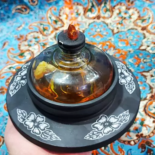 چراغ وارمر سنگی قلم زده شده طرح  لیلیوم