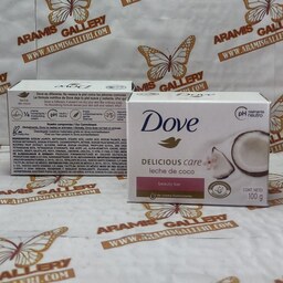 صابون داو نارگیل و شیر حجم 100گرم Dove delicious care وزن 100 گرم