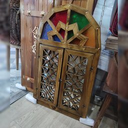 آینه  سنتی چوبی گره چینی  ابعاد  50 در 80 