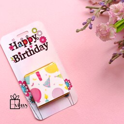 شکلات تولد مبارک به صورت گیفت نصب شده بر روی تگ با تم تولد 10
