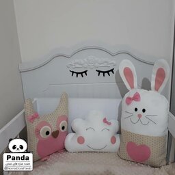 کوسن نمدی تختخواب کودک ( قیمت 3 کوسن خرگوش، جغد و ابر)