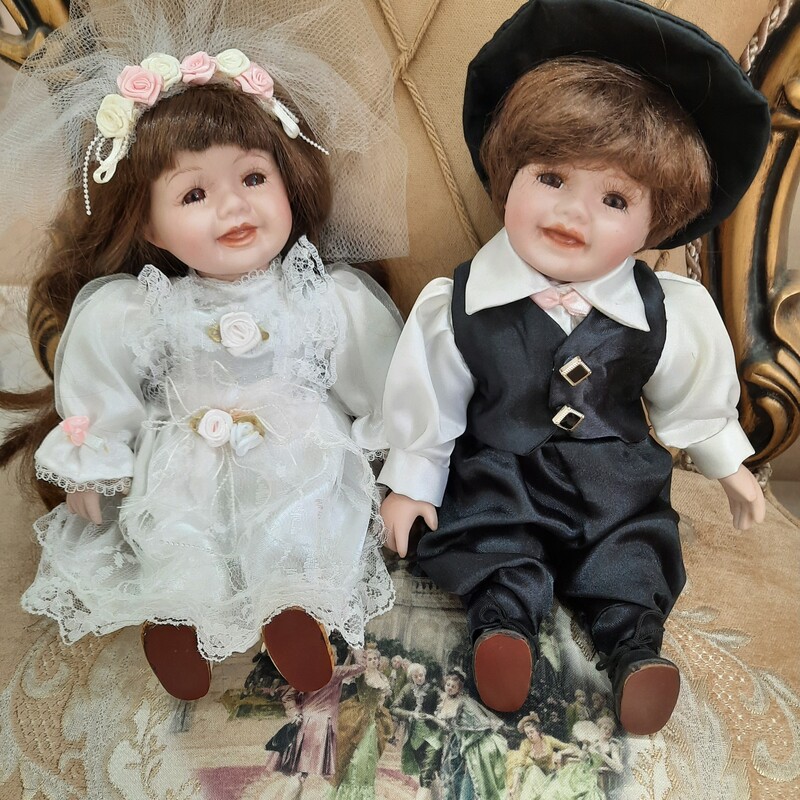 عروسک سرامیکی عروس و داماد فسقلی کد  291