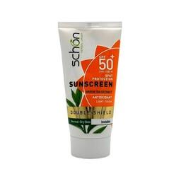کرم ضد آفتاب بی رنگ SPF50 شون حاوی عصاره چای سبز مناسب پوست خشک حجم 50 میل