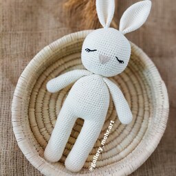 عروسک خرگوش مهربان
بافته شده با کاموا  جینز  ارت
قد 30 سانت 
نماد سال 1402