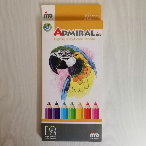 مداد رنگی 12 رنگ جعبه مقوایی ادمیرال