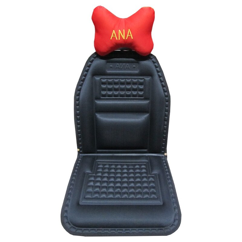 پشتی صندلی خودرو  آنا مشکی قرمز مدل آرکا همراه محافظ گردن بسته یک عددی 