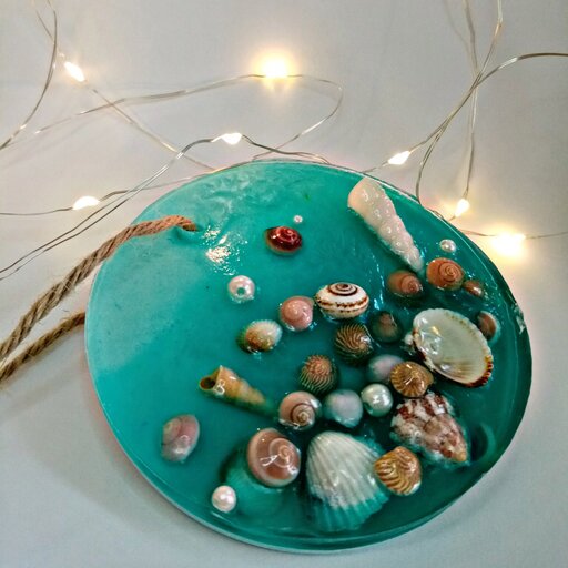 صابون دریا دایره تزئینی معطر آویز دار با صدف های طبیعی