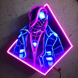 تابلو چلنیوم طرح مردعنکبوتی با نور RGB همراه ریموت