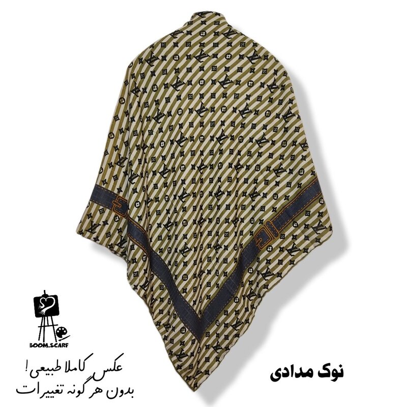 روسری زنانه نخی لبه دوز  قواره کوچک (120)با کد(1029)بوم اسکارف