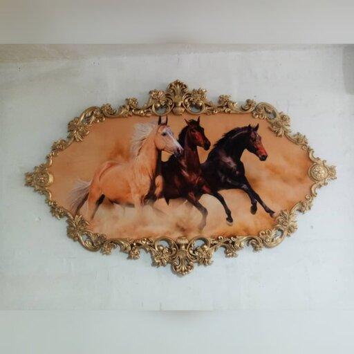 تابلو شومینه سلطنتی اسب خاکی پسکرایه