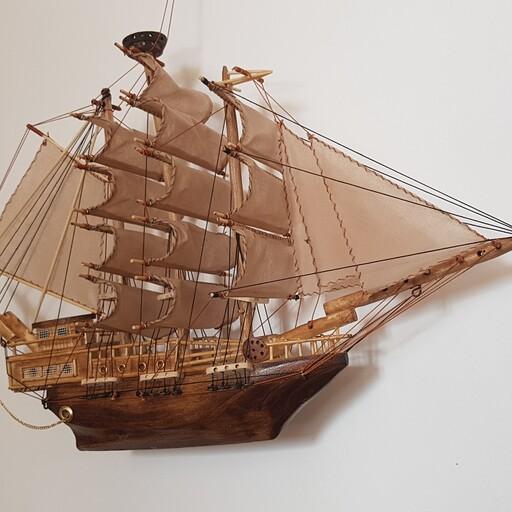 ماکت کشتی چوبی بادبانی کلکسیونی دستساز  مدل( تلاطم2)