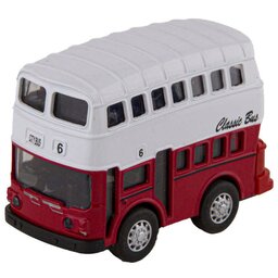 ماشین بازی مدل فلزی اتوبوس دو طبقه رنگ قرمز