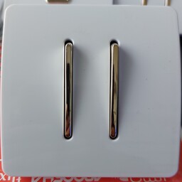 کلید پریز کلید دوپل کریستال سفید طلایی آسیا الکتریک با نشان استاندارد ملی 