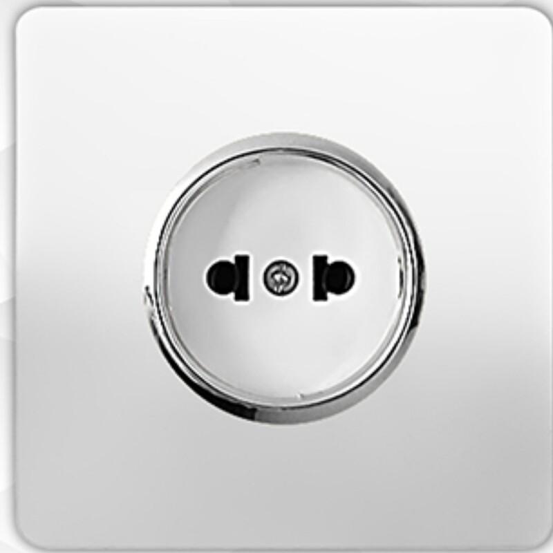 کلید پریز بدون ارت کریستال سفید نقره ای آسیا الکتریک  با نشان استاندارد 