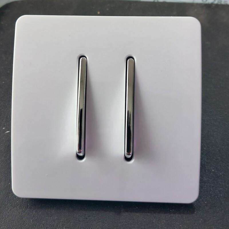 کلید پریز کلید دوپل کریستال سفید نقره ای آسیا الکتریک با نشان استاندارد 